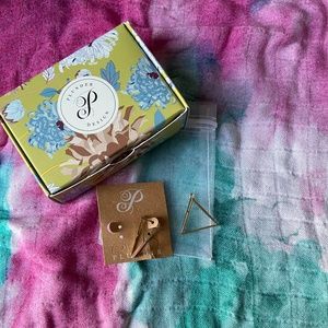 Plunder Geometric Triangle Gold Earrings.